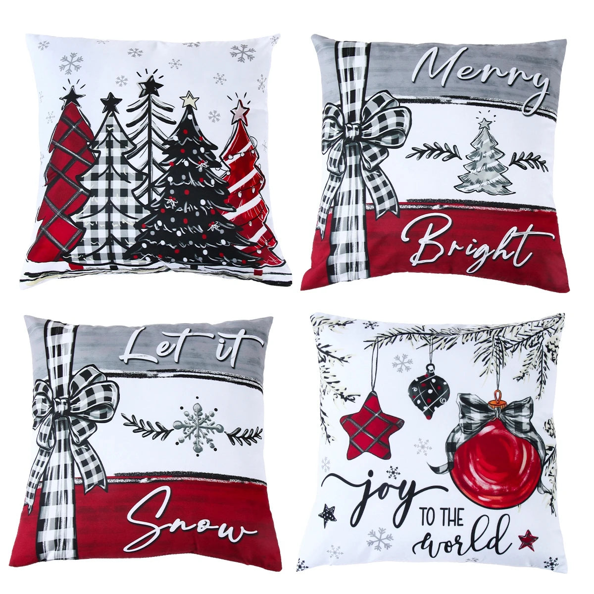 45cm Christmas Cushion Cover Pillowcase 2024 Christmas Decorations for Home Ornament Xmas New Year Christmas Decor 2023 Noel